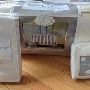 Go Mama Go Vertical Crib Bumpers - Minky Cream